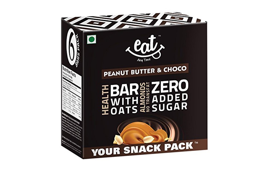 Eat Any Time Peanut Butter & Choco Health Bar With Oats, Almonds   Box  228 grams